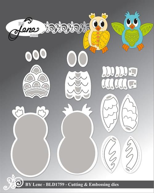 By Lene dies Owls Største 3,1x5,5cm
